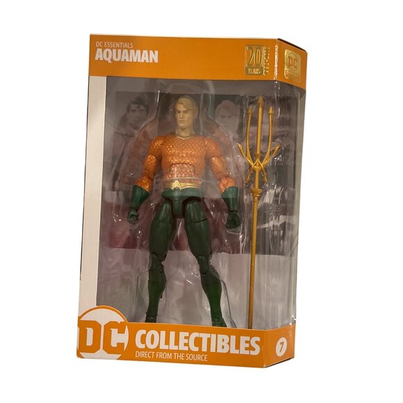 DC Essentials Aquaman Action Figure 7" Collectible With Trident & Box - Picture 2 of 9